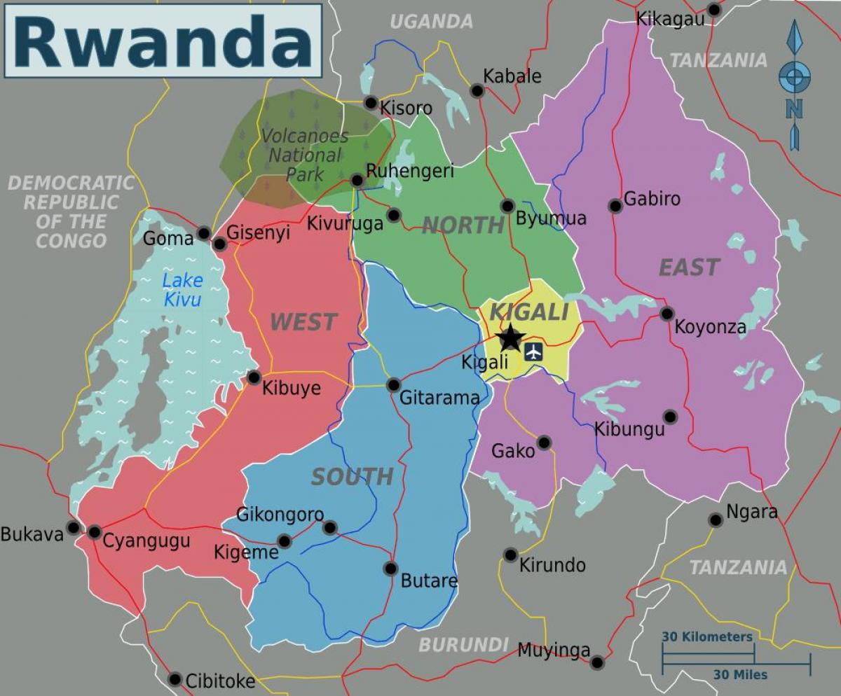 mapa kigali Rwande