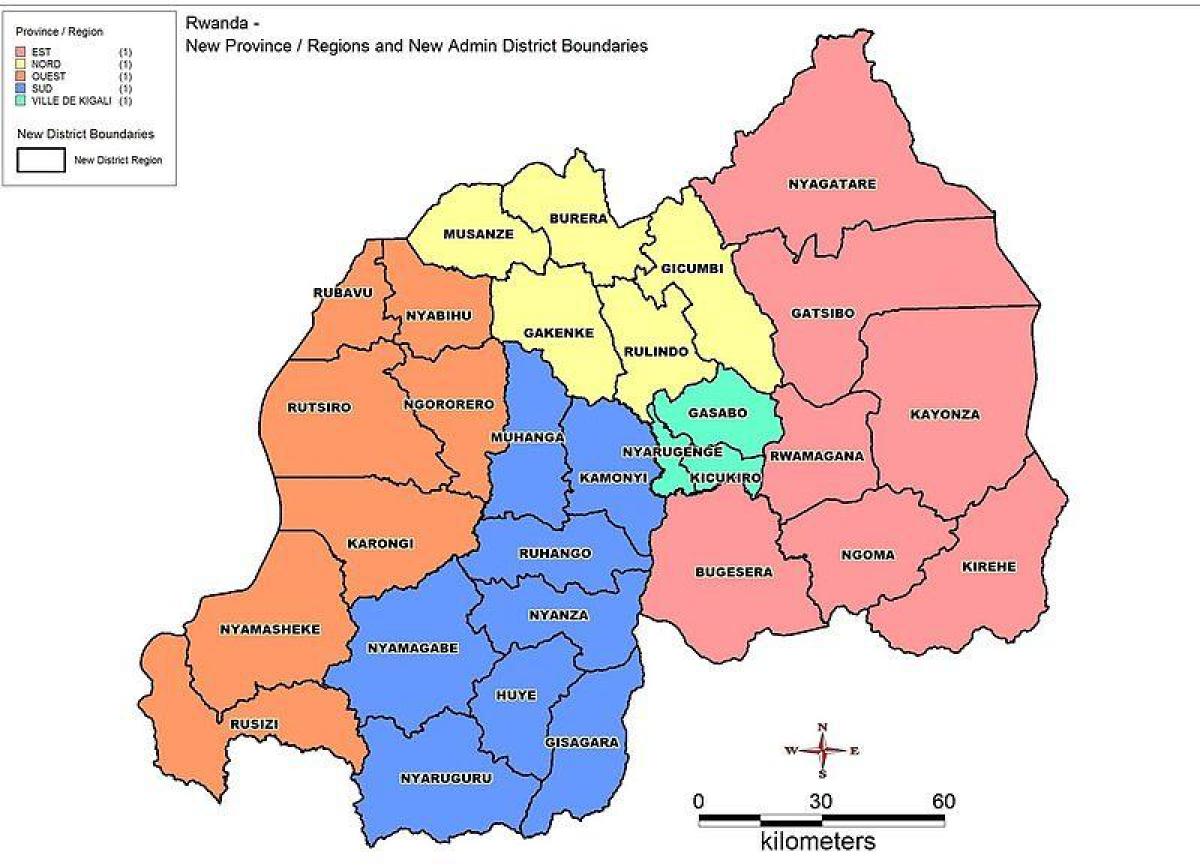 mapa Rwande mapa krajov