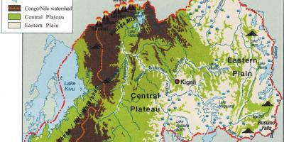 Geografická mapa Rwandy