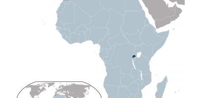 Rwanda polohu na mape sveta